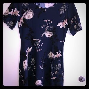J for Justify Navy, floral shift dress 3/4 sleeve